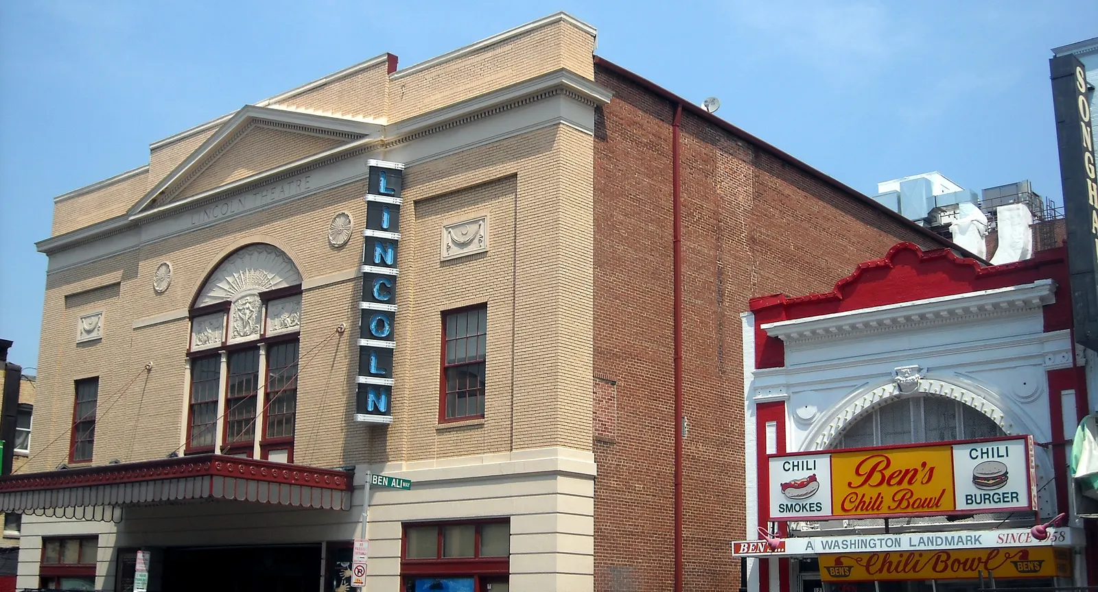 The Lincoln Theatre and Ben's Chili Bowl on the historic U Street corridor, Washington, D.C.